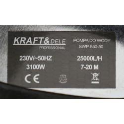 ZATAPIALNA POMPA DO WODY Z ROZDRABNIACZEM 3100W 2500l/h KD762